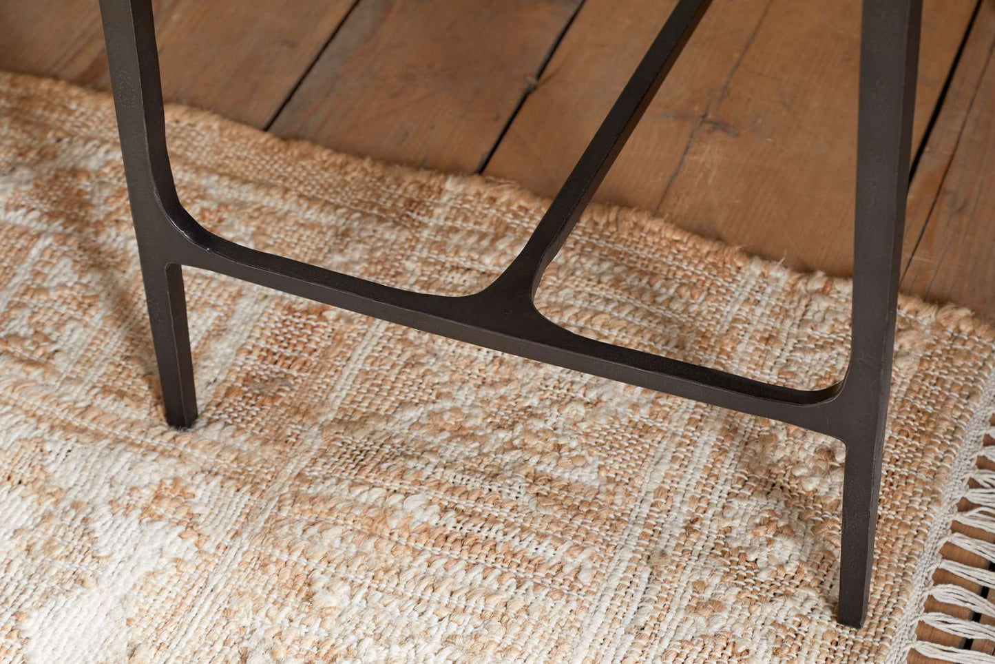 Nkuku Sita Reclaimed Wood & Iron Side Table Chocolate Brown