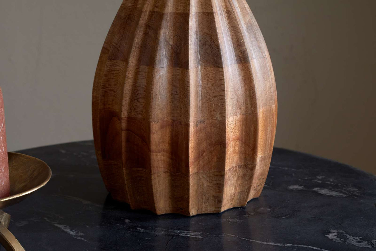 Nkuku Awa Mango Wood Bedside Table Lamp Base Natural