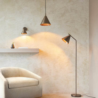 Endon Cape Task Floor Lamp Brushed antique bronze