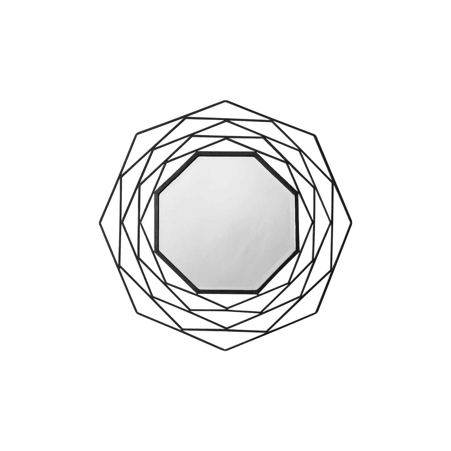 Amos Matt black octagon mirror