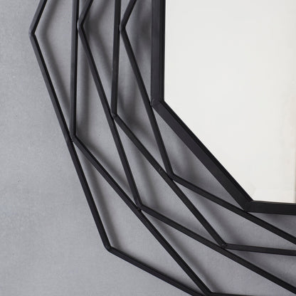 Amos Matt black octagon mirror