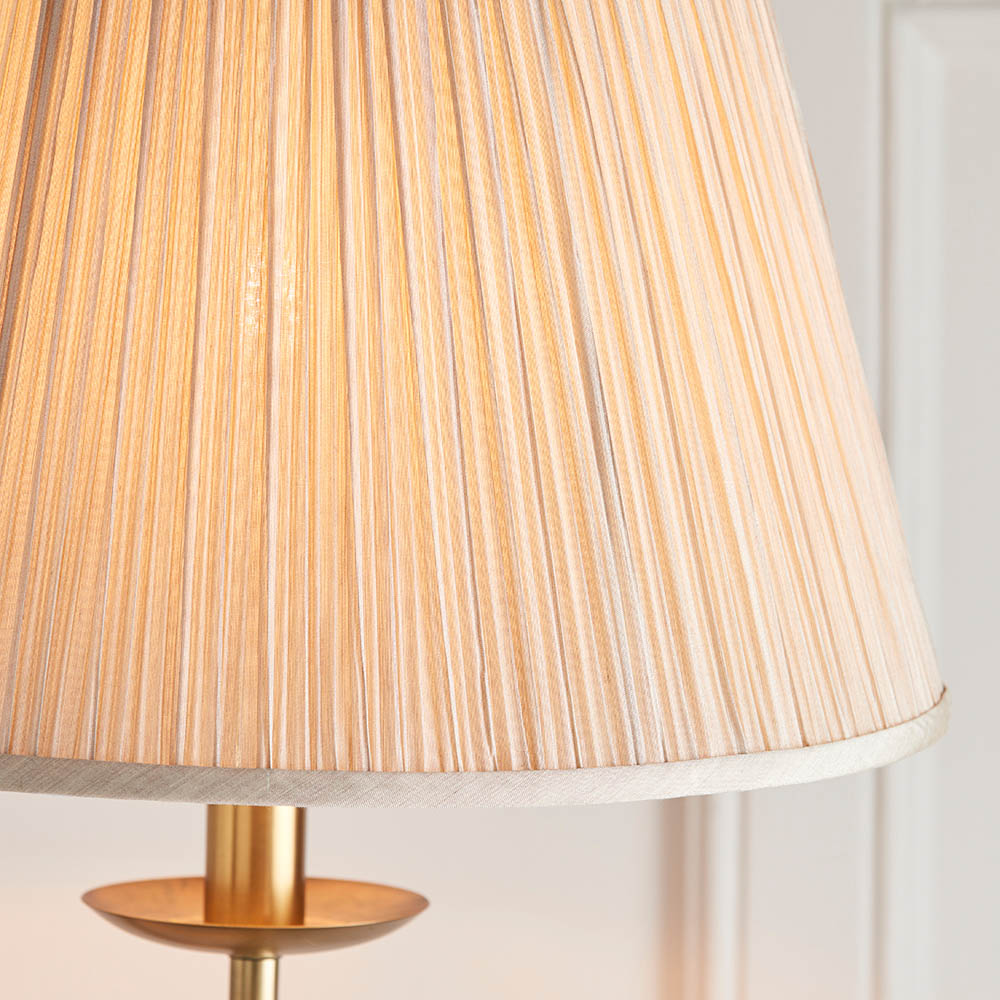 Interiors 1900 Stanford Swing Floor Lamp Antique Brass with Champagne Shade