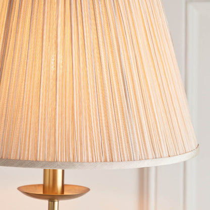 Interiors 1900 Stanford Swing Floor Lamp Antique Brass with Champagne Shade