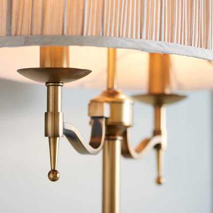 Interiors 1900 Stanford Table Lamp Antique Brass with Champagne Shade