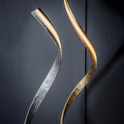 Endon Aria Floor Lamp Silver leaf & white acrylic