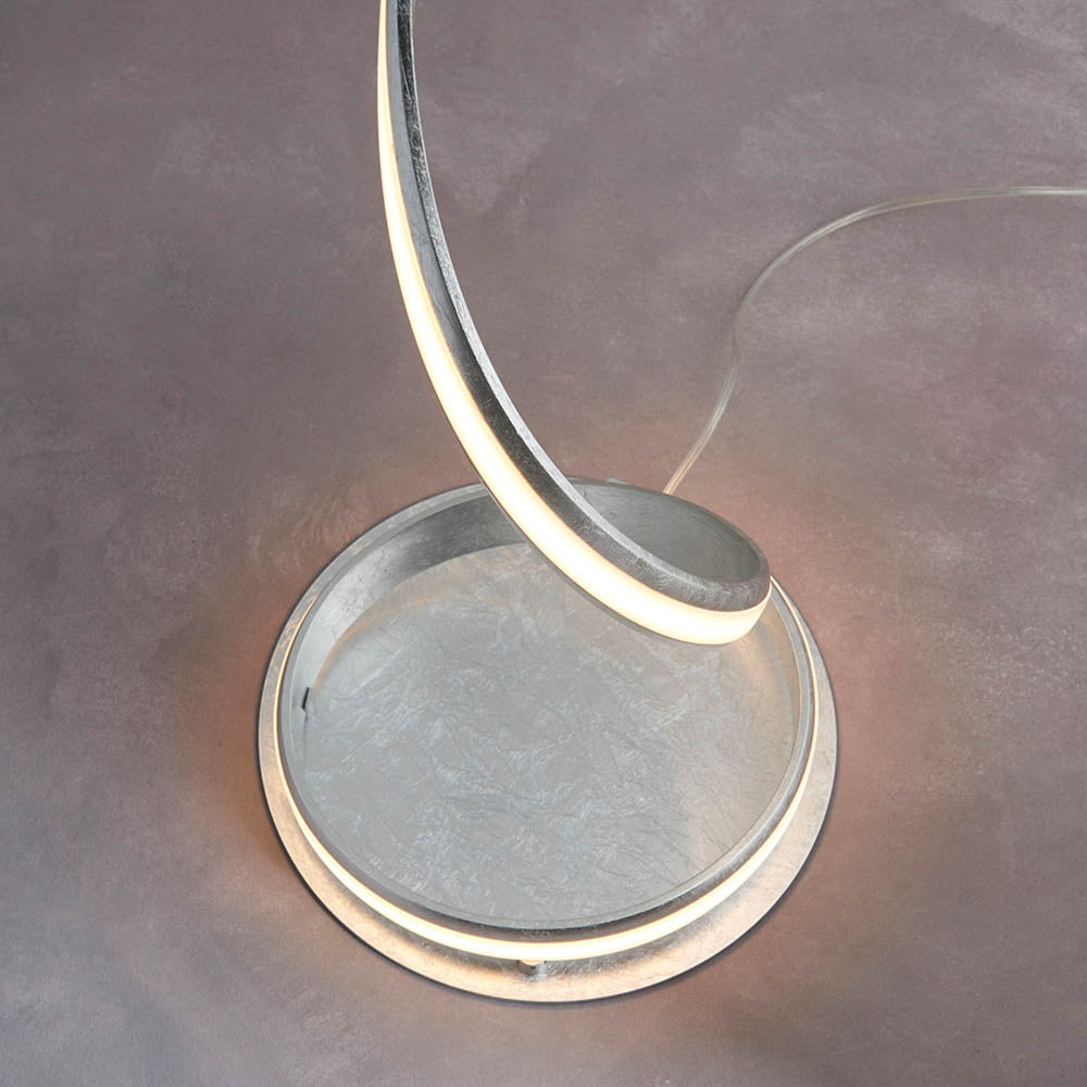 Endon Aria Floor Lamp Silver leaf & white acrylic