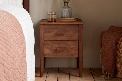 Nkuku Anbu Acacia Bedside Table Washed Walnut