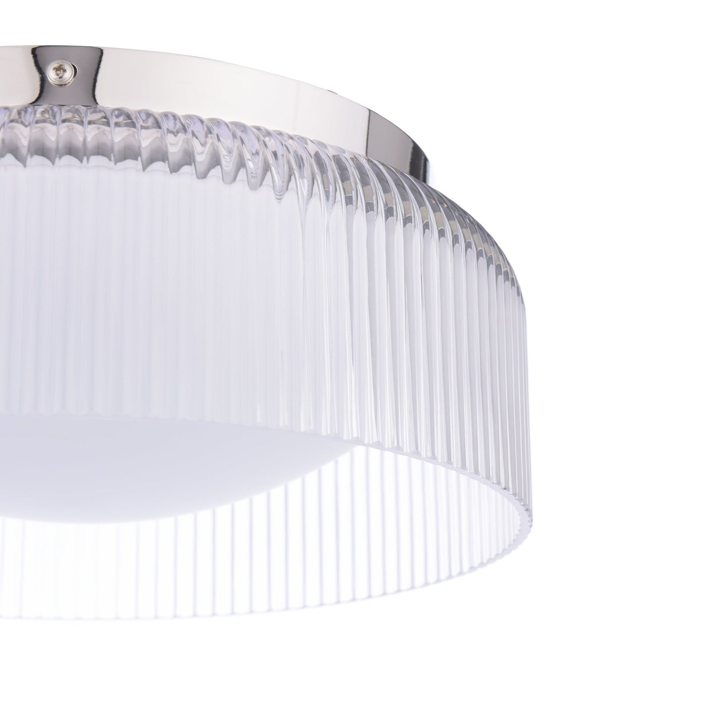Laura Ashley Charissa Bathroom Ceiling Light Polished Chrome and Ribbed Glass IP44