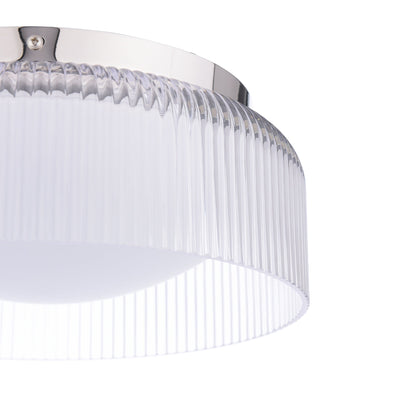 Laura Ashley Charissa Bathroom Ceiling Light Polished Chrome and Ribbed Glass IP44