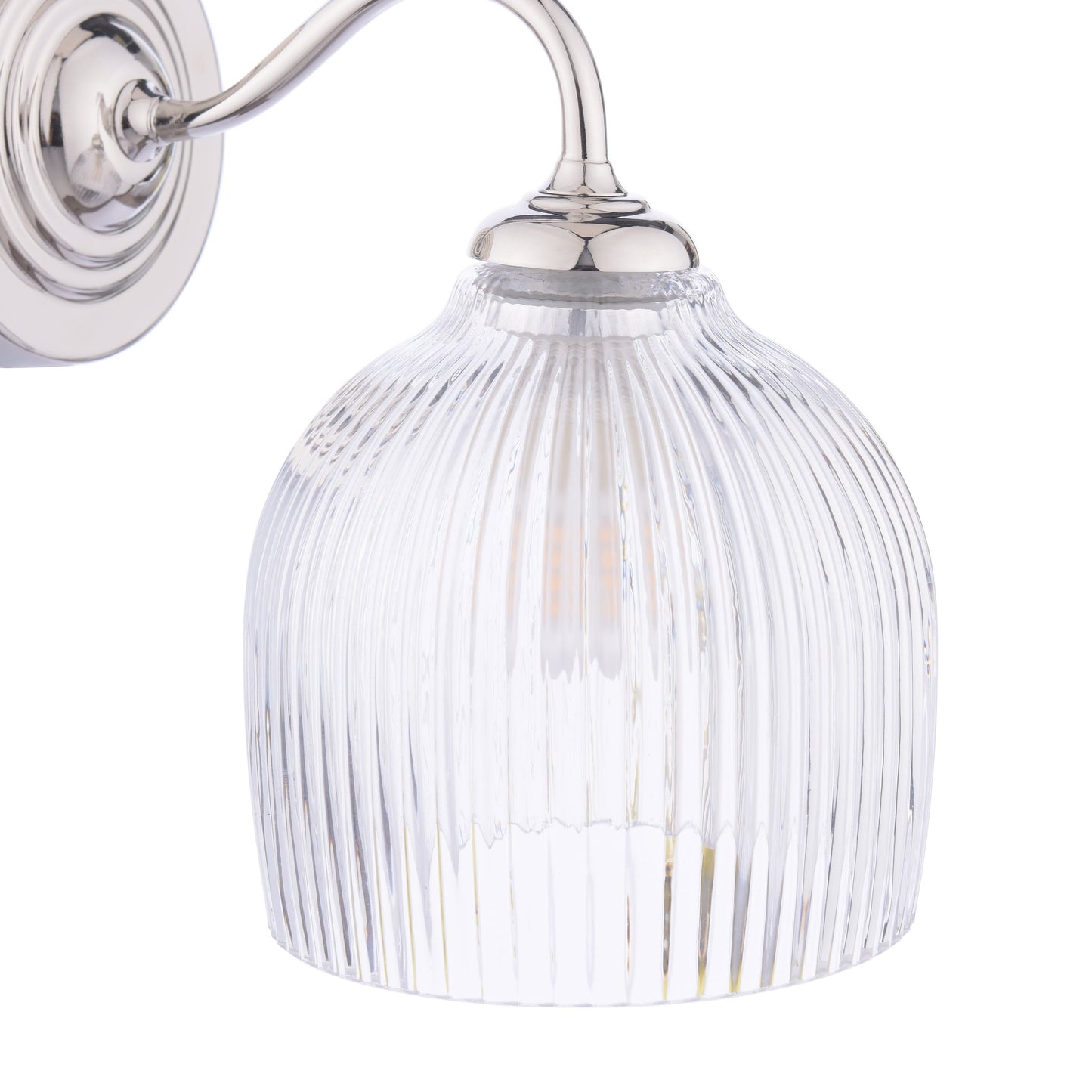 Laura Ashley Charissa Bathroom Wall Light Polished Chrome and Ribbed Glass IP44