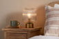 Nkuku Rizal Fluted Glass Bedside Table Lamp Antique Brass & Clear