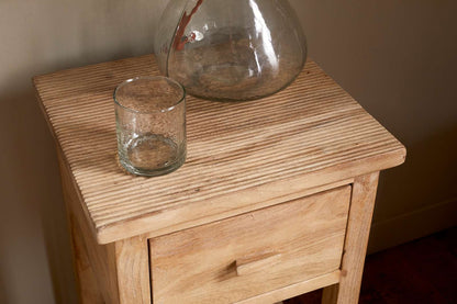 Nkuku Vivan Grooved Bedside Table Natural