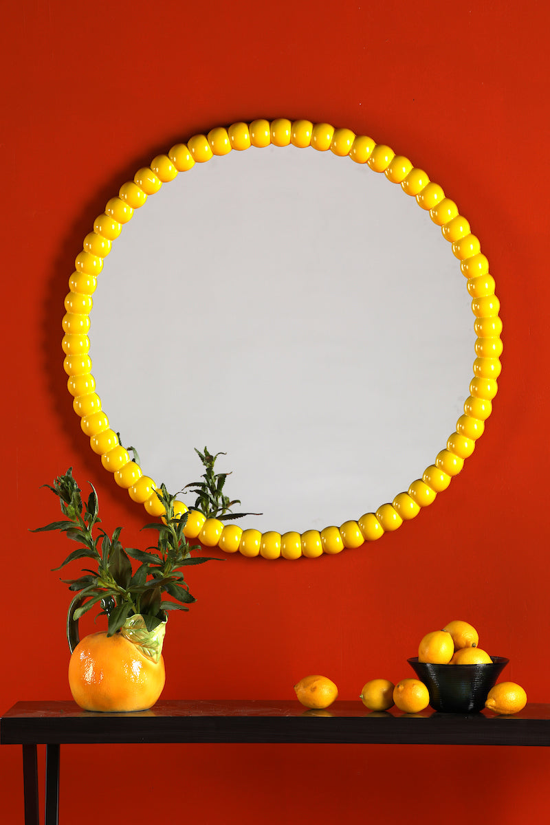 Dar Ruan Round Mirror Yellow 70cm