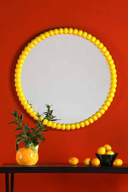 Dar Ruan Round Mirror Yellow 70cm