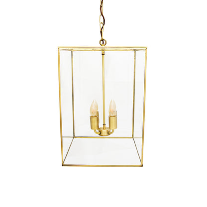 Soho Lighting London Lantern Pendant Light Crossbar Medium Brass